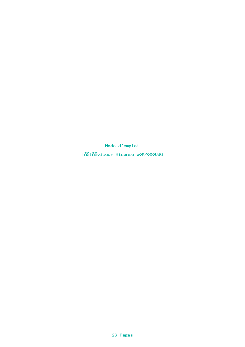 Page 1 de la notice Mode d'emploi Hisense 50M7000UWG