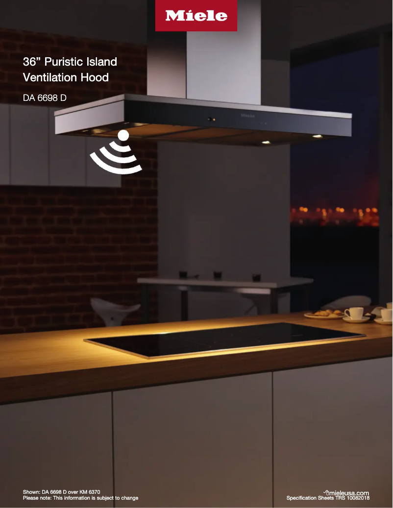 Página 1 del manual Ficha técnica Miele DA 6698 D