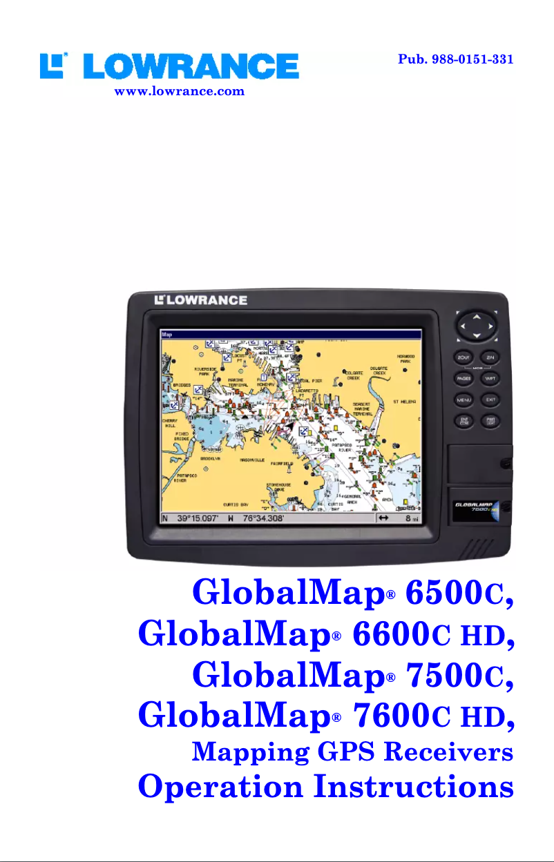 Image de la première page du manuel de l'appareil GlobalMap 7500C