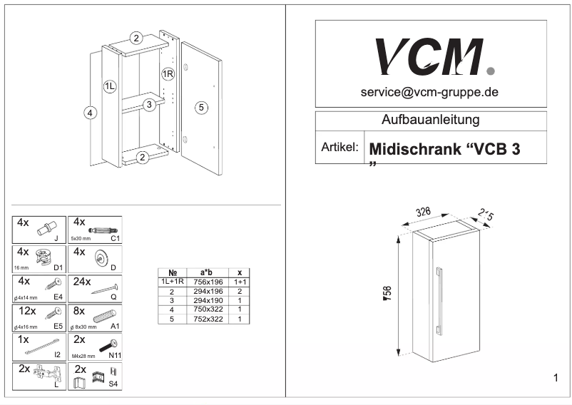 Page 1 of the manual User Manual VCM Badinos