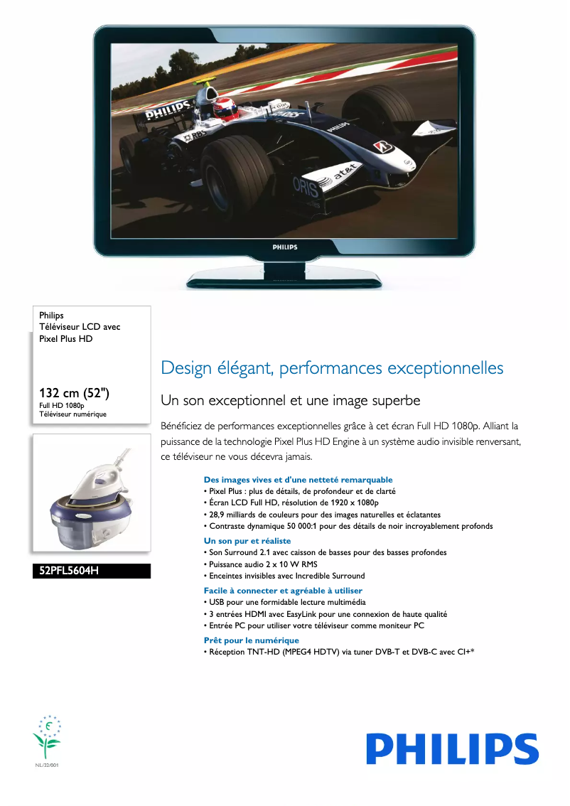 Page n°1 - Fiche technique Philips 52PFL5604H