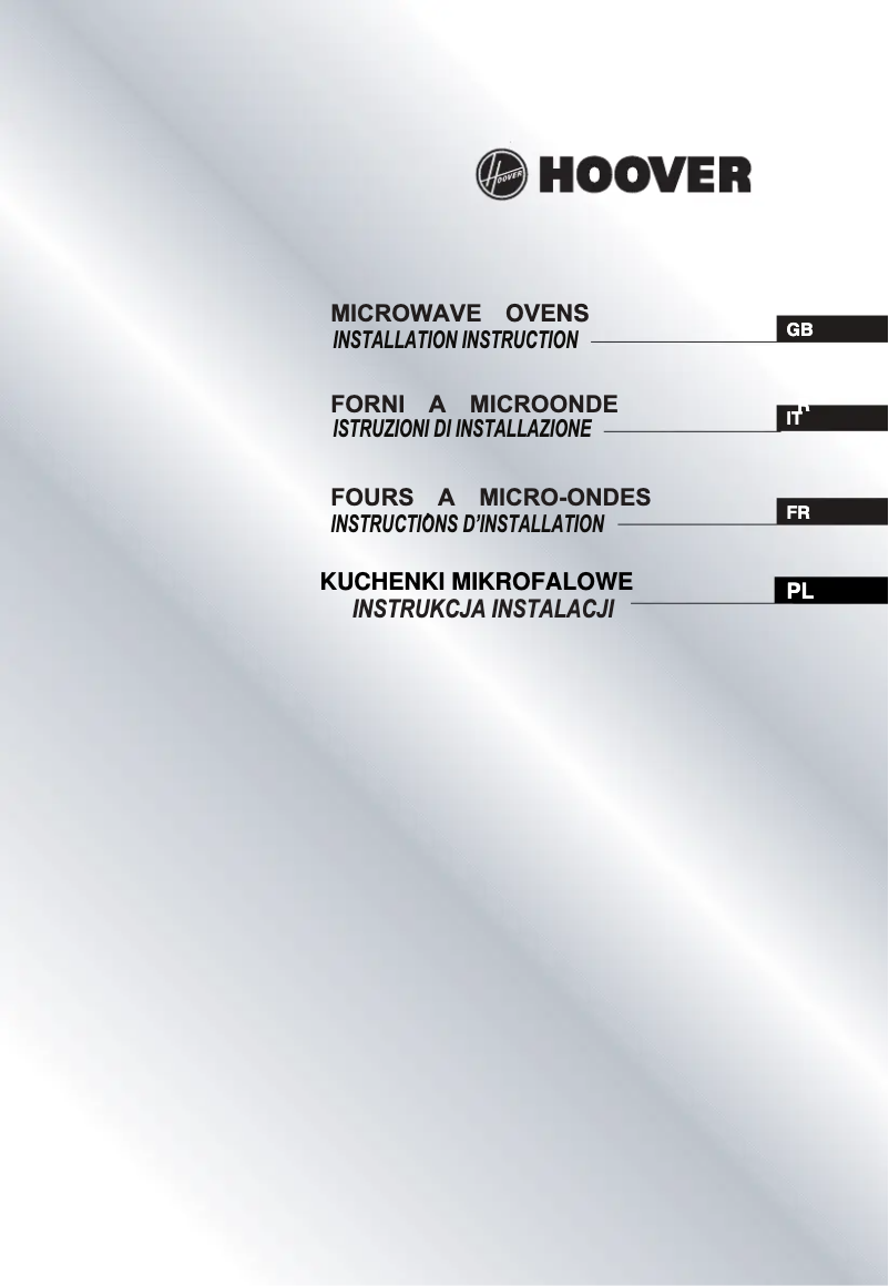Page 1 de la notice Manuel utilisateur Hoover HMG28WC3