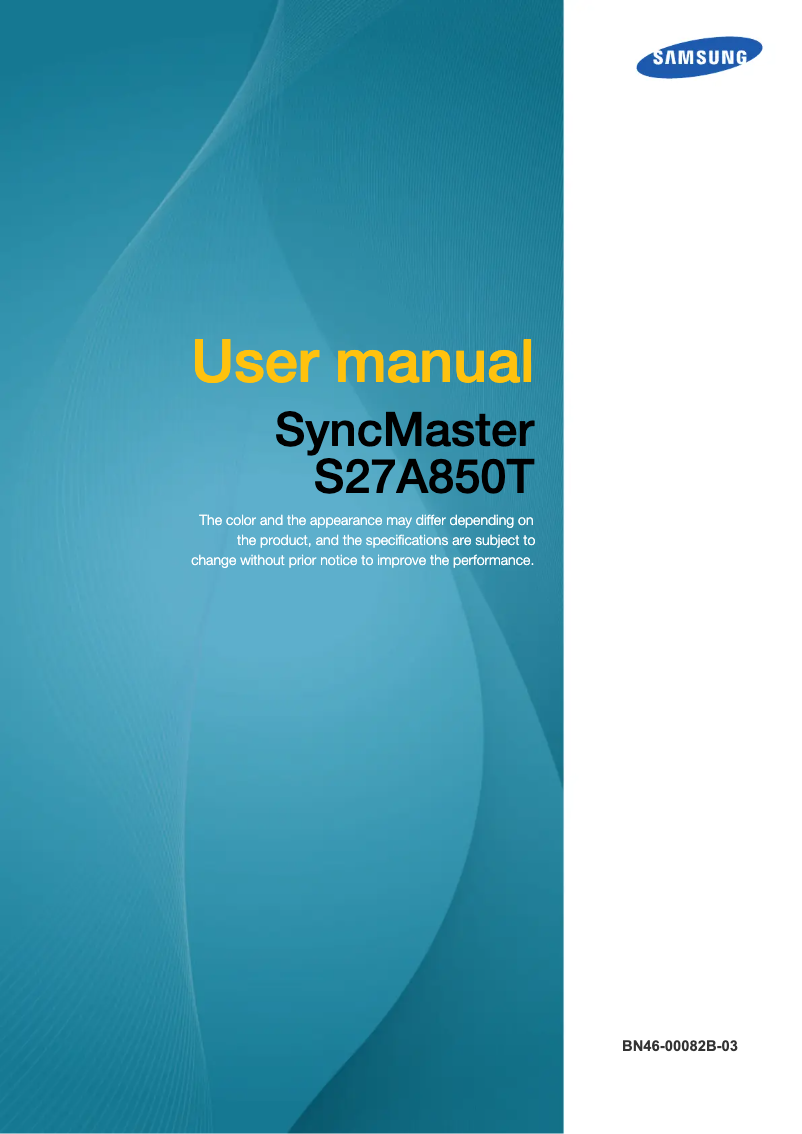 Página 1 del manual Manual de usuario Samsung SyncMaster S27A850T