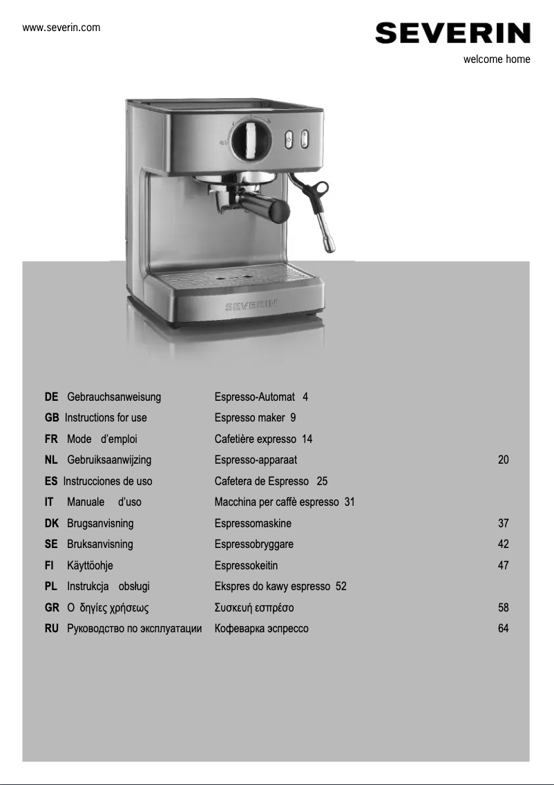 Page 1 de la notice Manuel utilisateur Severin KA 5990