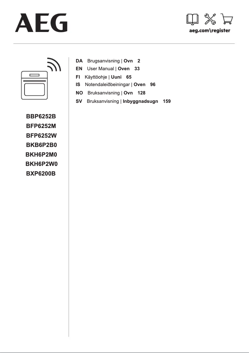 Page 1 de la notice Manuel utilisateur AEG BFP6252W