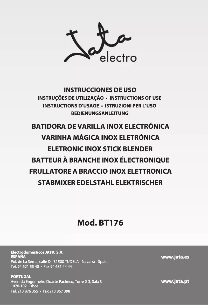 Page 1 de la notice Manuel utilisateur Jata BT176