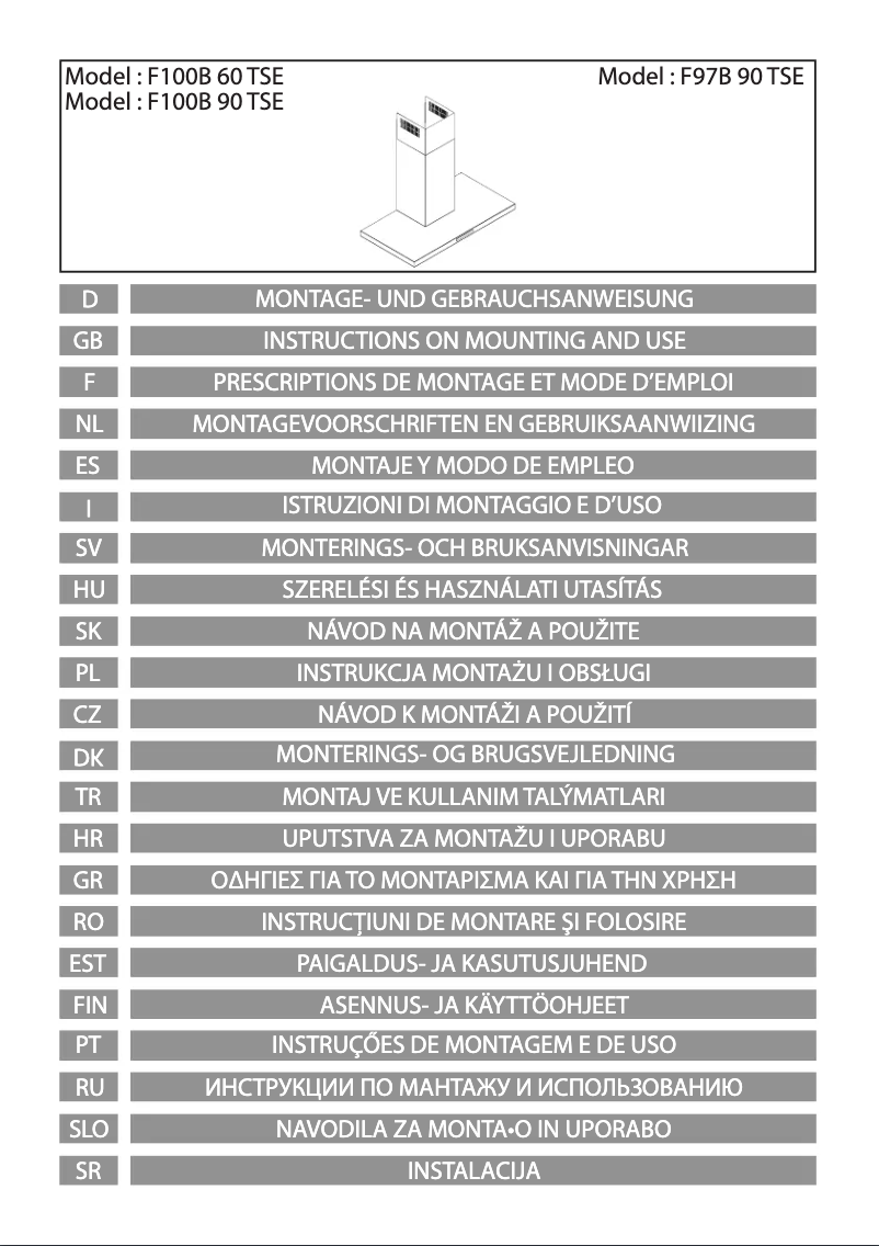 Page 1 of the manual User Manual Airforce F100B 60 TSE