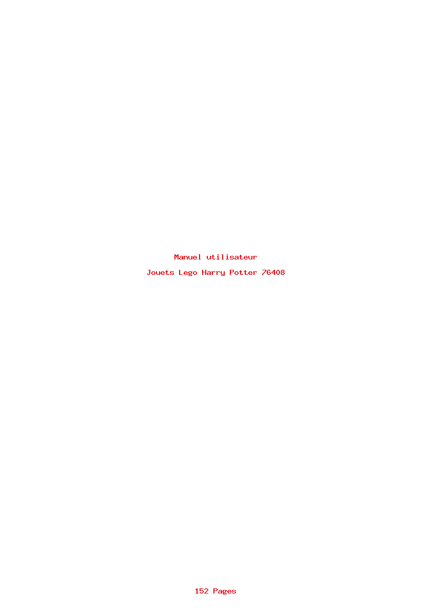 Page 1 de la notice Manuel utilisateur Lego Harry Potter 76408