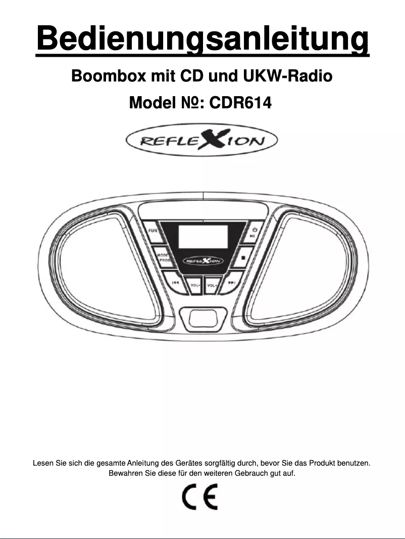 Page 1 of the manual User Manual Reflexion CDR614