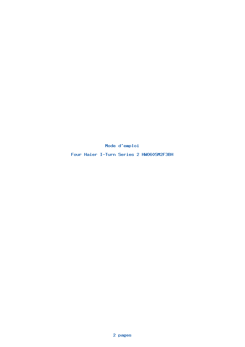 Page 1 de la notice Mode d'emploi Haier I-Turn Series 2 HWO60SM2F3BH