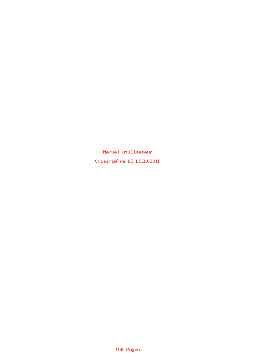 Page 1 de la notice Manuel utilisateur LG LSEL6331F