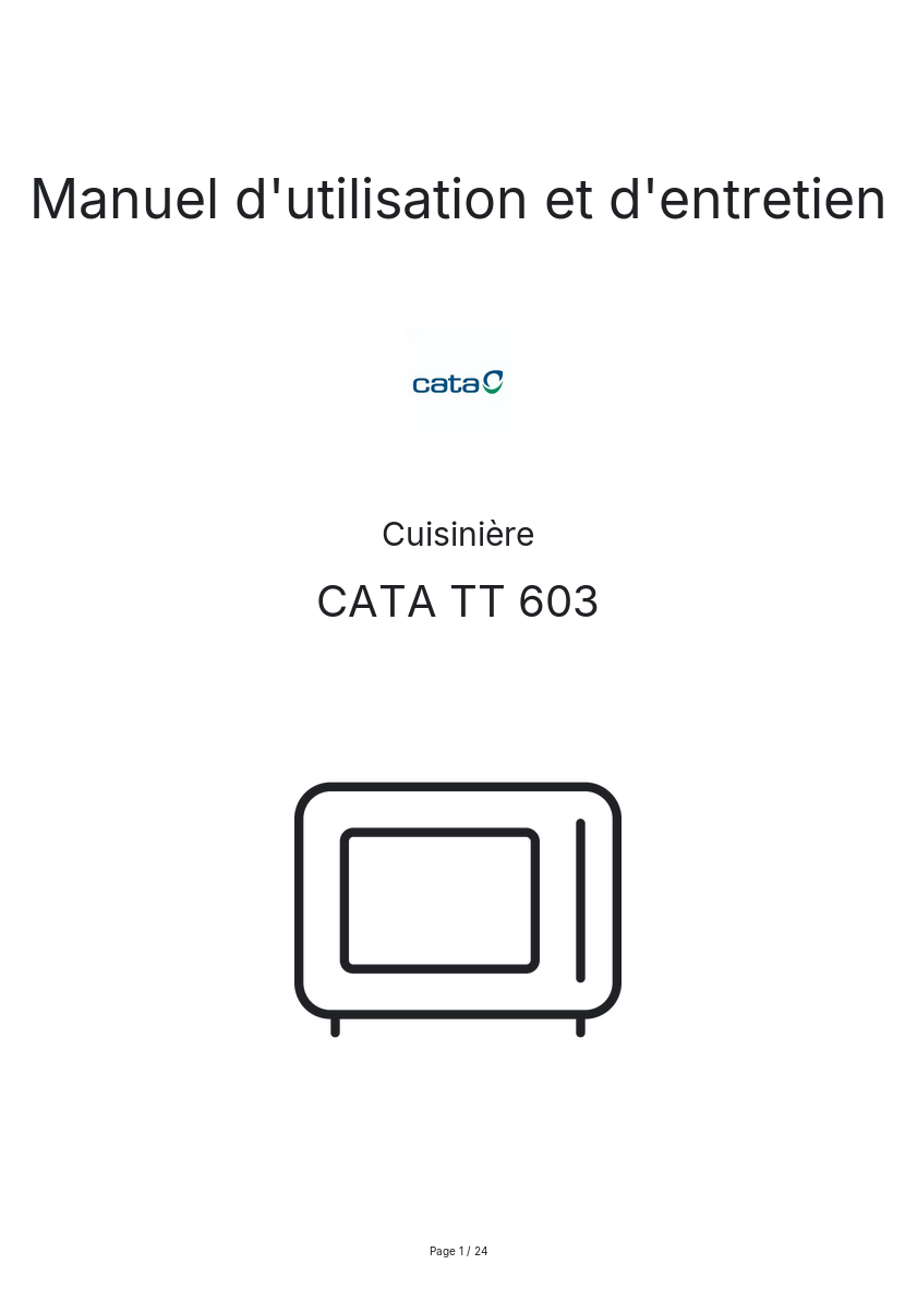 Image de la première page du manuel de l'appareil TT 603