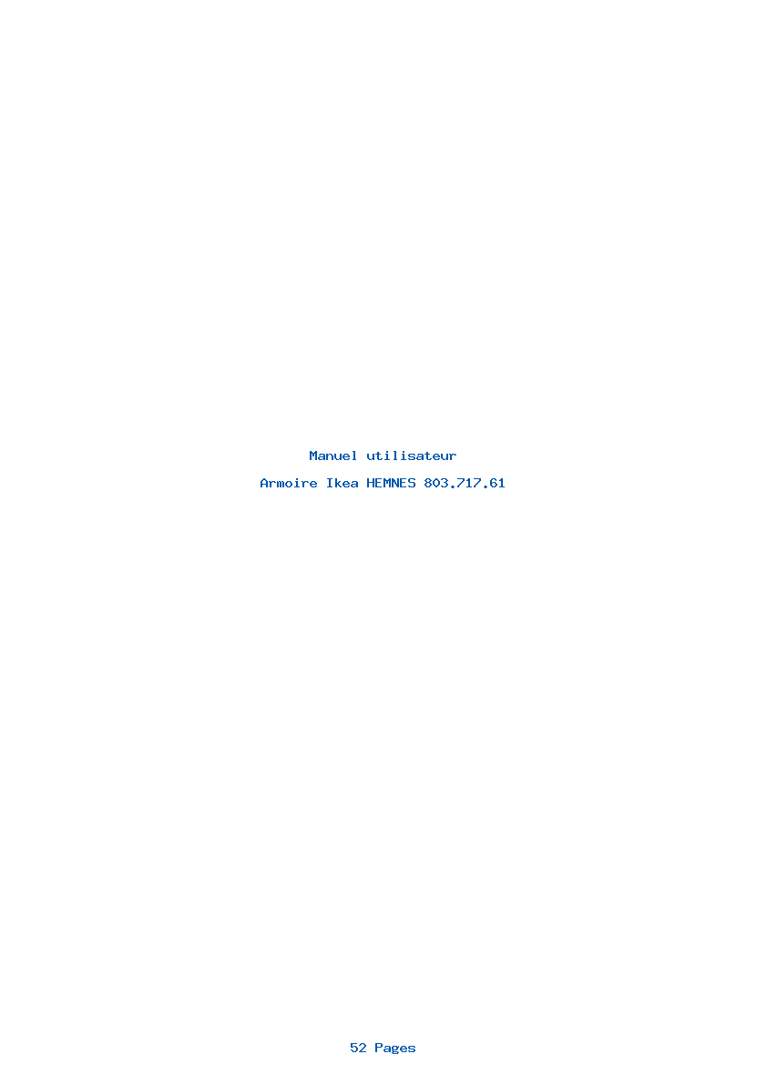 Page 1 de la notice Manuel utilisateur Ikea HEMNES 803.717.61