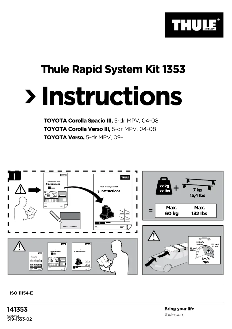 Page 1 de la notice Manuel utilisateur Thule Rapid System Kit 1353