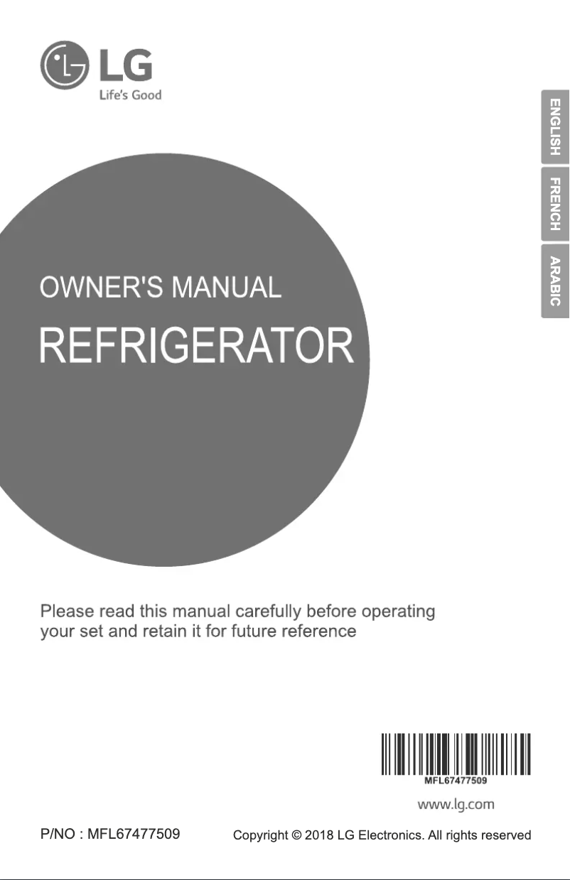 Page 1 de la notice Manuel utilisateur LG GL-C502HLCN