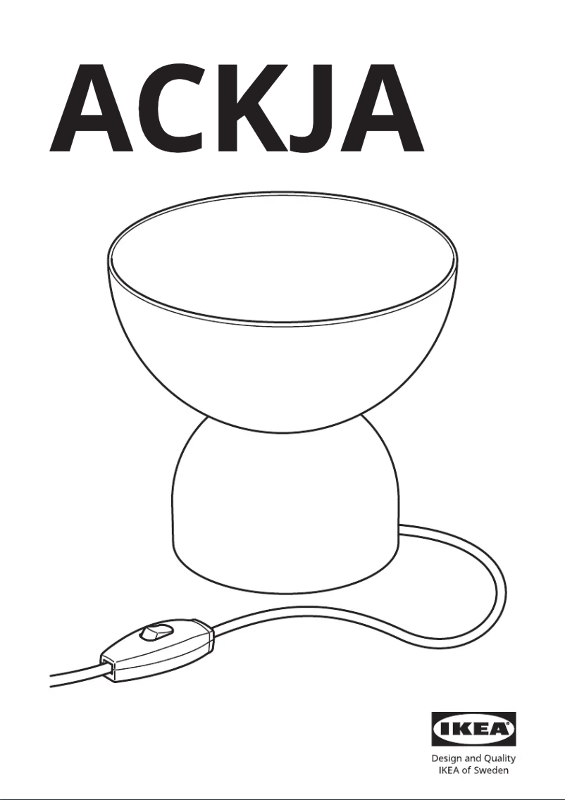 Page 1 de la notice Manuel utilisateur Ikea ACKJA 205.589.07