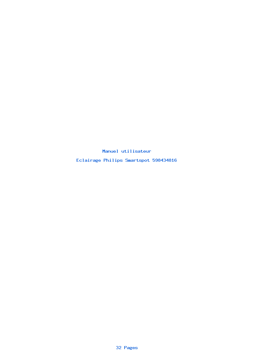 Page 1 de la notice Manuel utilisateur Philips Smartspot 598434816