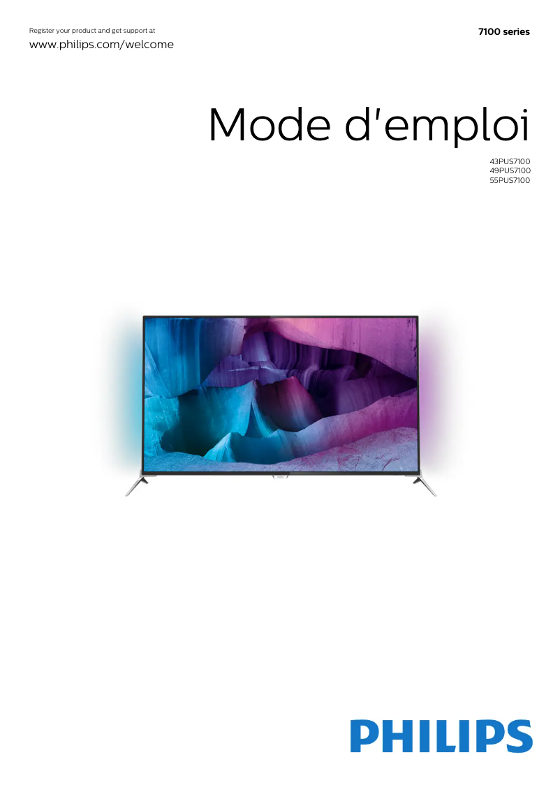 Page 1 de la notice Manuel utilisateur Philips 7000 series 49PUS7100