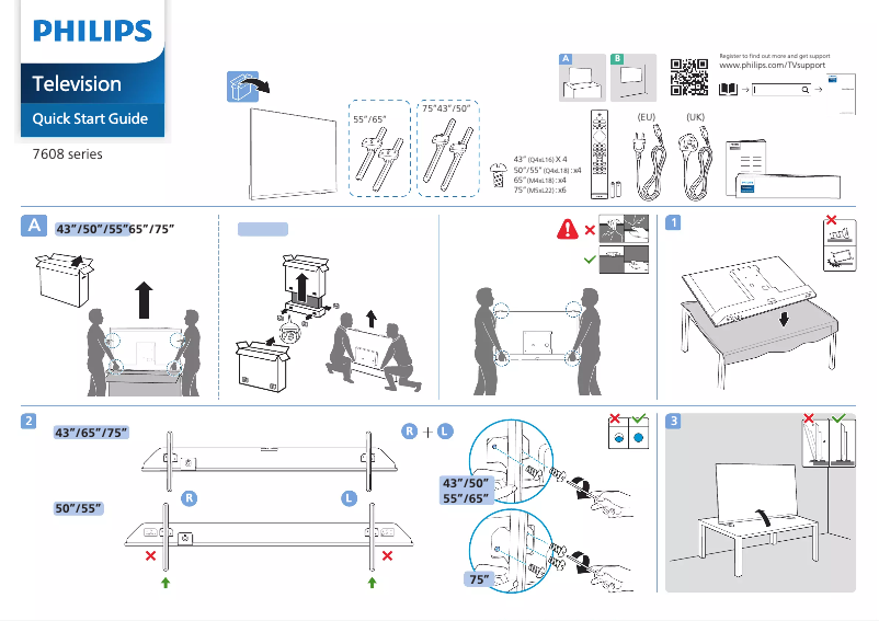 Página 1 del manual Guía de inicio rápido Philips 65PUS7608