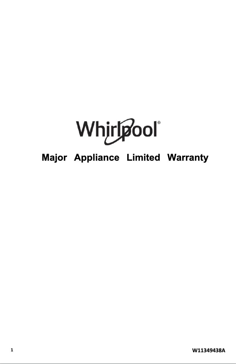 Page 1 de la notice Informations de garantie Whirlpool WFG505M0MB