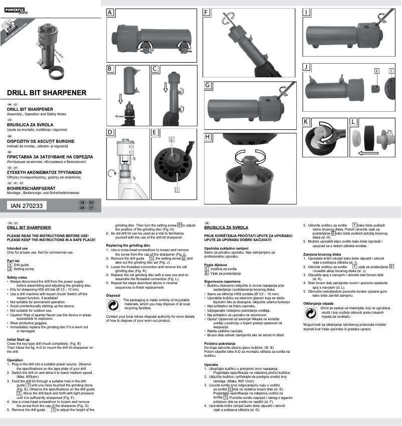 Page 1 de la notice Manuel utilisateur Powerfix Z31809