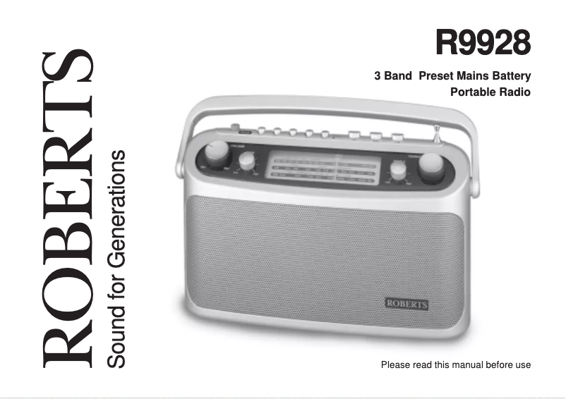 Page 1 de la notice Manuel utilisateur Roberts Classic 928