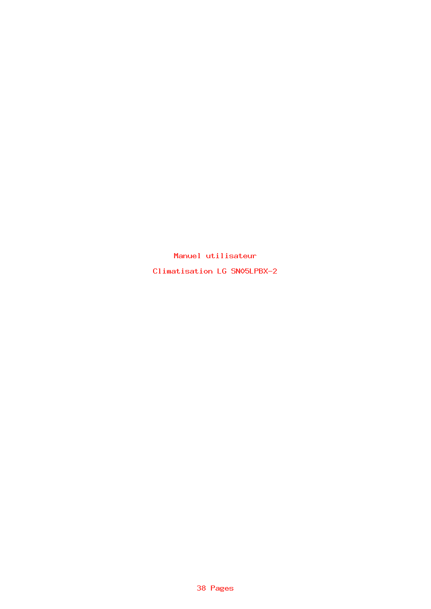 Page 1 de la notice Manuel utilisateur LG SN05LPBX-2