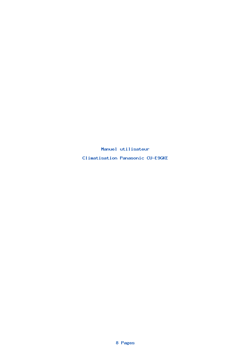 Image de la première page du manuel de l'appareil CU-E9GKE