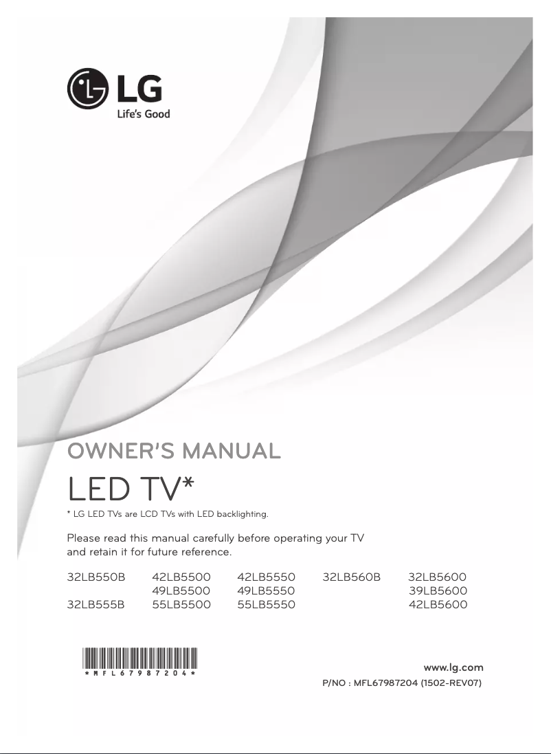 Page 1 de la notice Manuel utilisateur LG 32LB555B