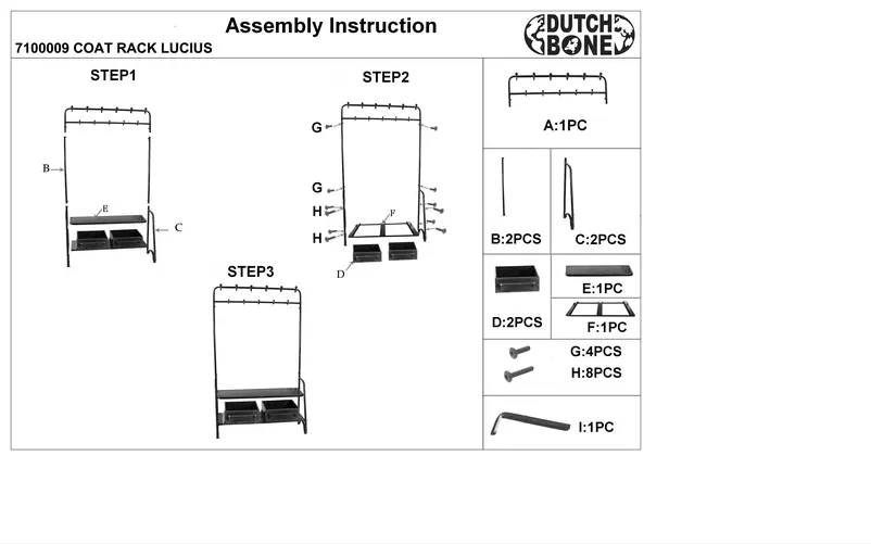 Page 1 de la notice Manuel utilisateur Dutchbone Lucius