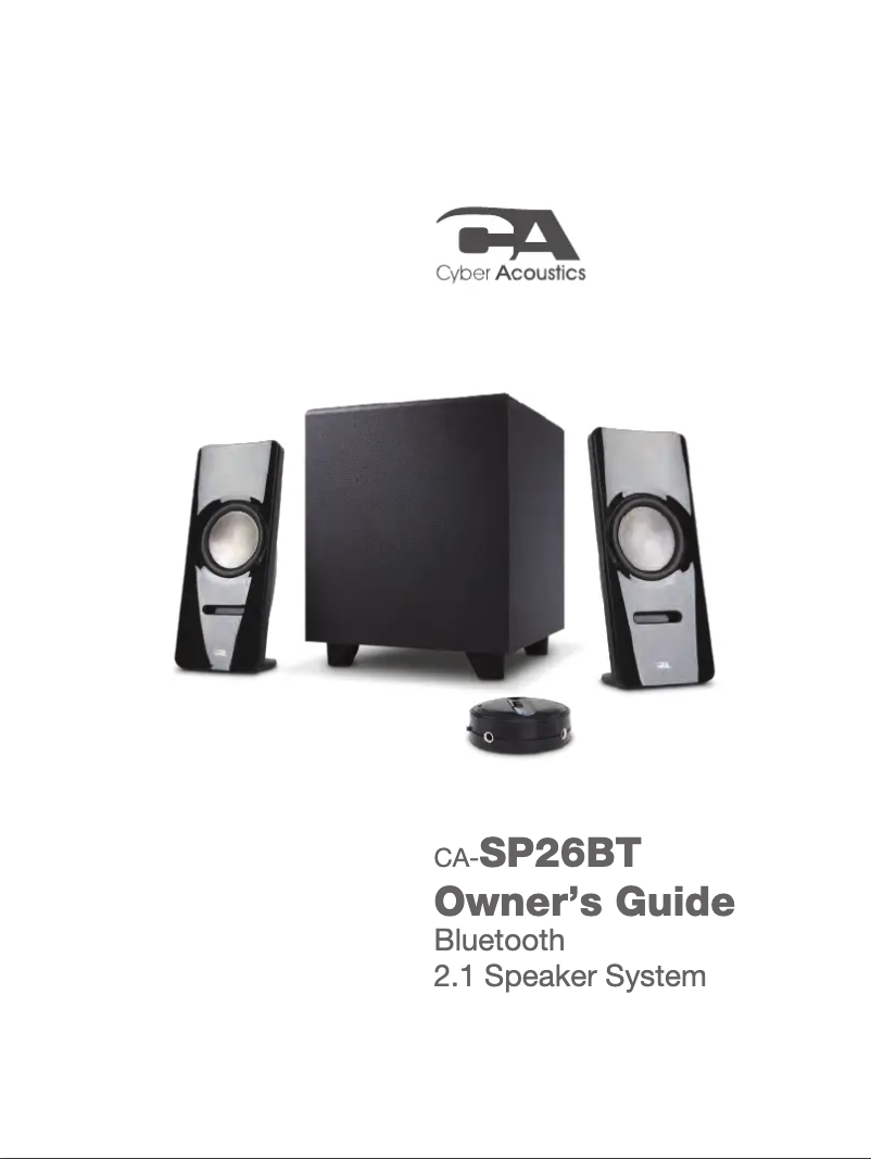 Page 1 de la notice Manuel utilisateur Cyber Acoustics CA-SP26BT
