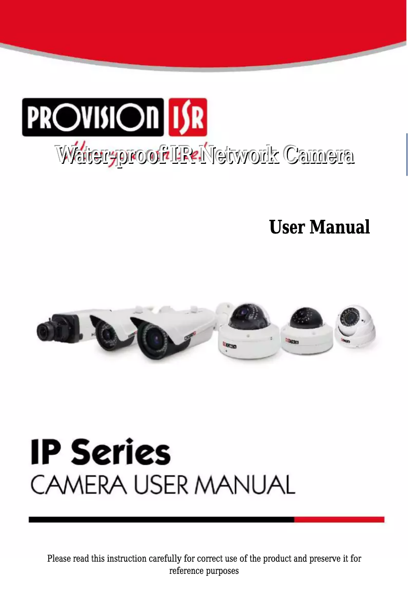 Page 1 de la notice Manuel utilisateur Provision-ISR I3-390IP04