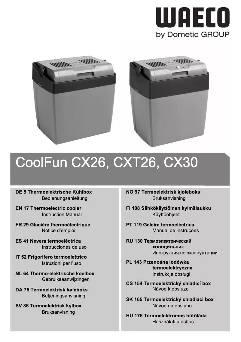 Página 1 del manual Manual de usuario Waeco CoolFun CX26