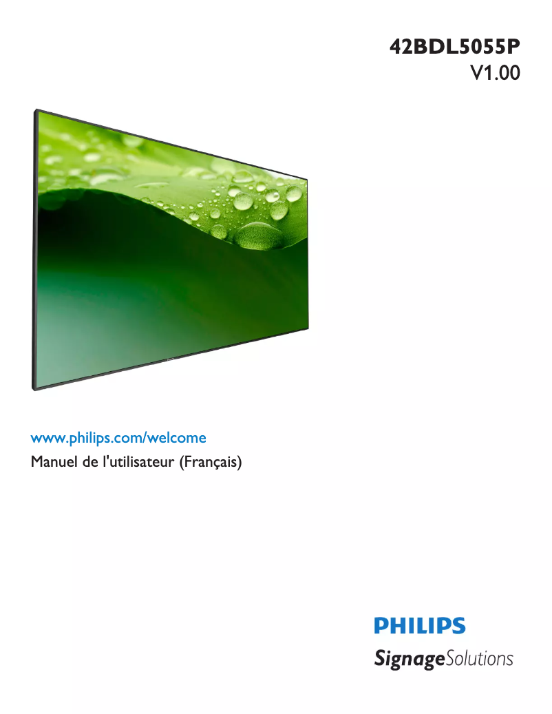 Page 1 of the manual User Manual Philips Signage Solutions 42BDL5055P