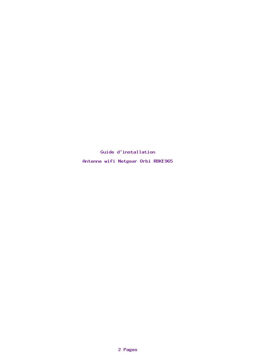 Page 1 de la notice Guide d'installation Netgear Orbi RBKE965