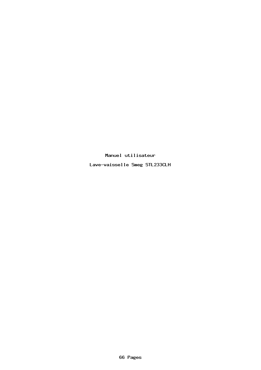 Page 1 de la notice Manuel utilisateur Smeg STL233CLH