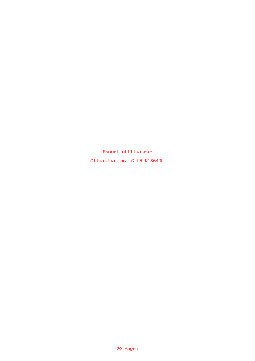 Page 1 de la notice Manuel utilisateur LG LS-K1864DL