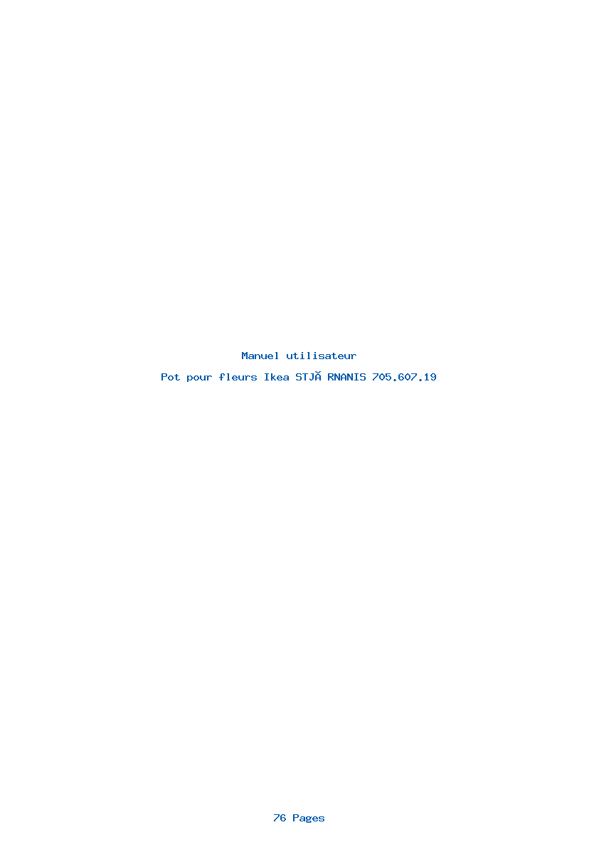Page 1 de la notice Manuel utilisateur Ikea STJÄRNANIS 705.607.19