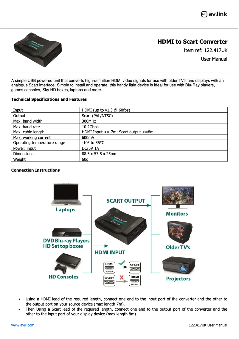 Página 1 del manual Manual de usuario AV:link AD-SPK21
