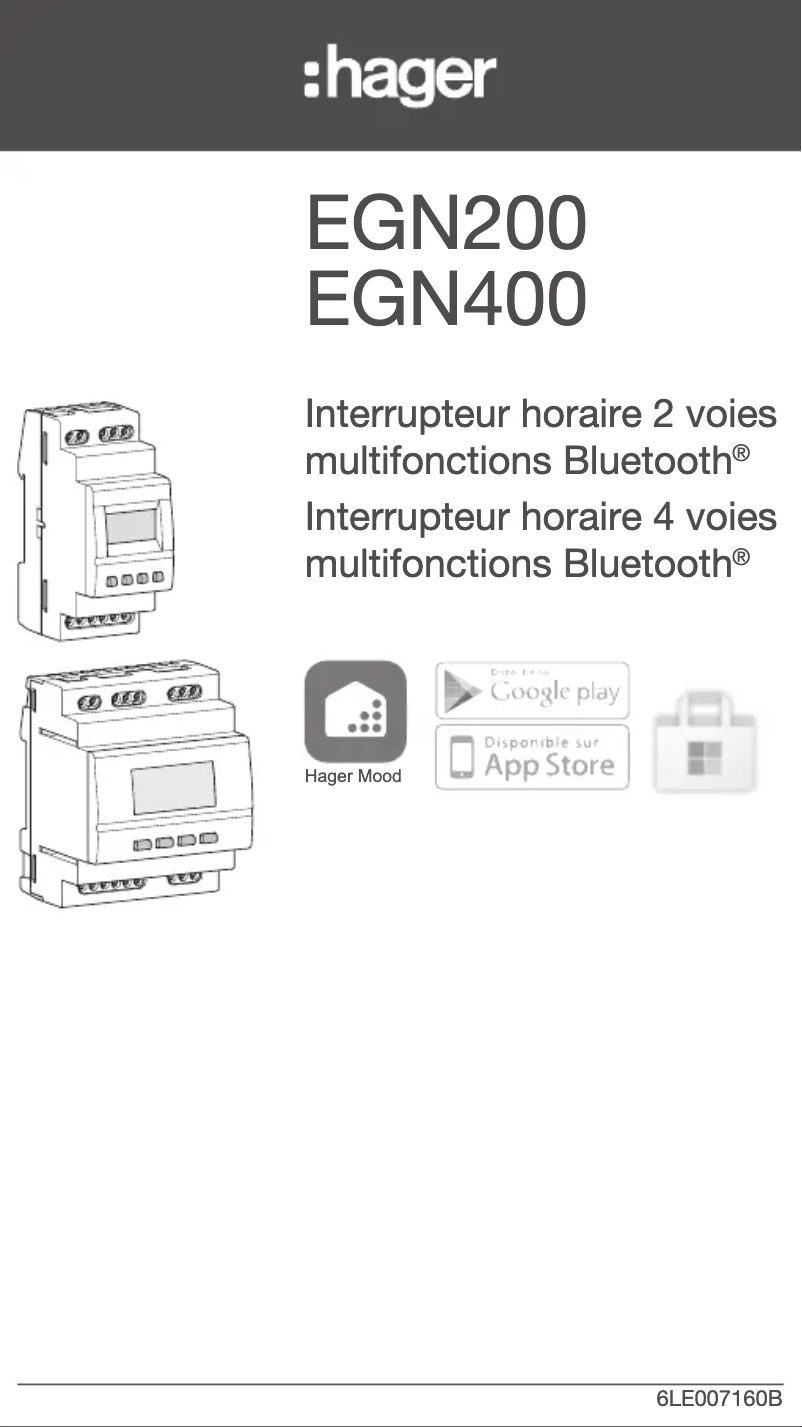 Page 1 de la notice Instructions / montage Hager EGN400