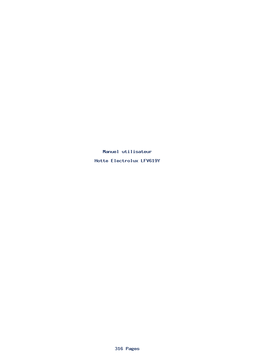 Page 1 de la notice Manuel utilisateur Electrolux LFV619Y