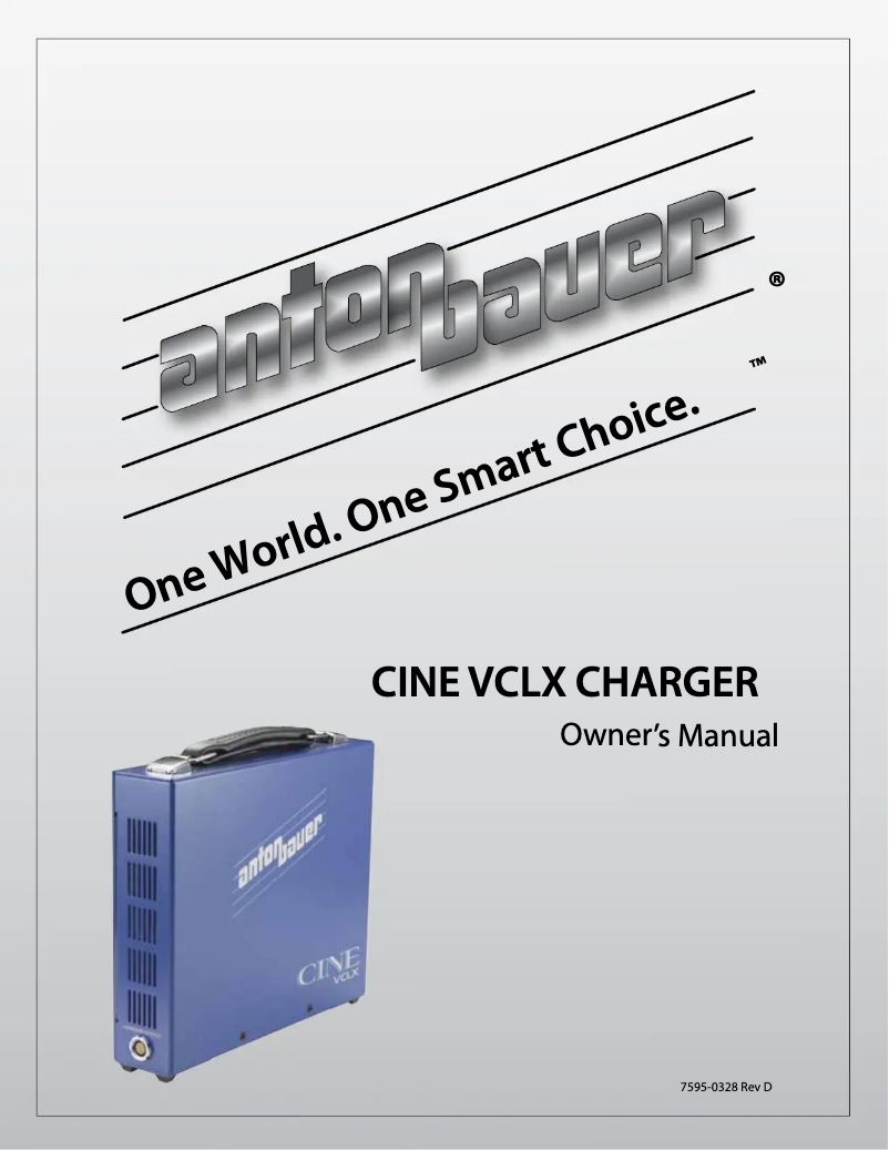 Page 1 de la notice Manuel utilisateur Anton/Bauer CINE VCLX