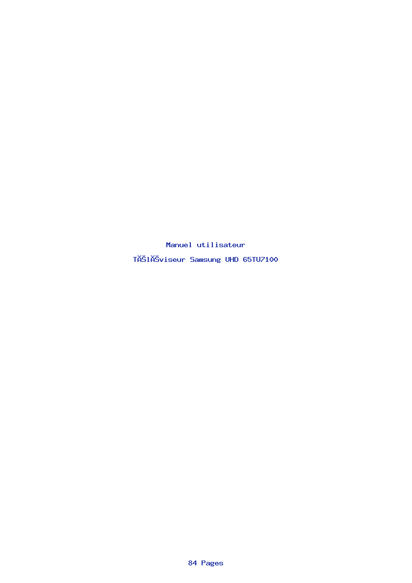 Page 1 de la notice Manuel utilisateur Samsung UHD 65TU7100