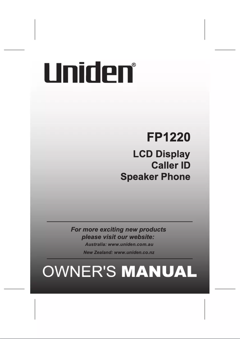 Imagen de la primera página del manual del dispositivo FP 1220