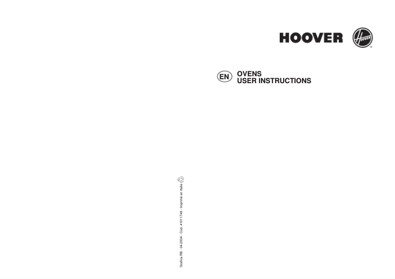 Page 1 de la notice Manuel utilisateur Hoover HFO415W