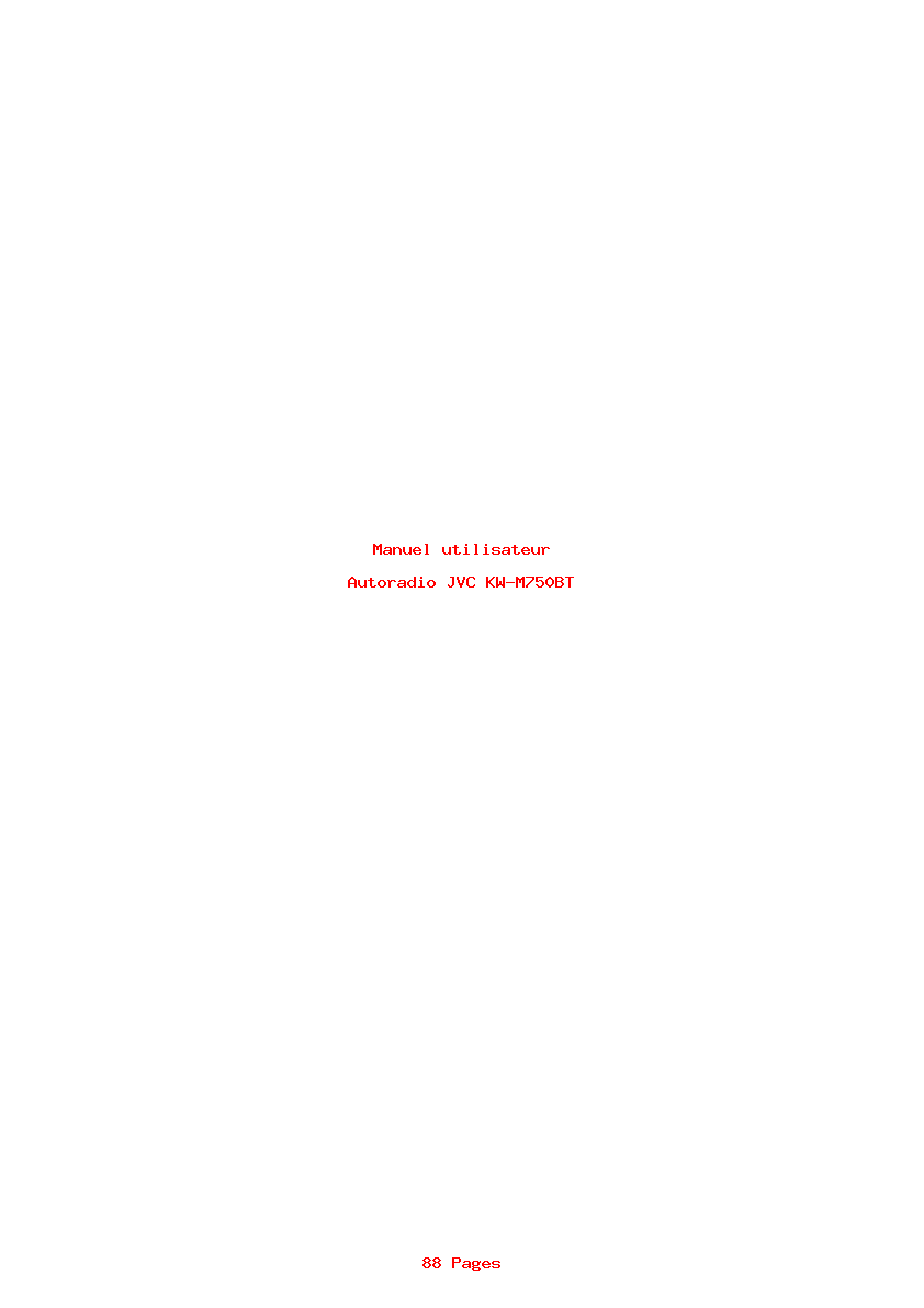 Page 1 de la notice Manuel utilisateur JVC KW-M750BT