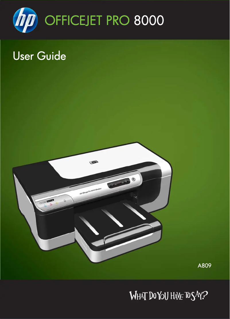 Image de la première page du manuel de l'appareil Officejet Pro A809N