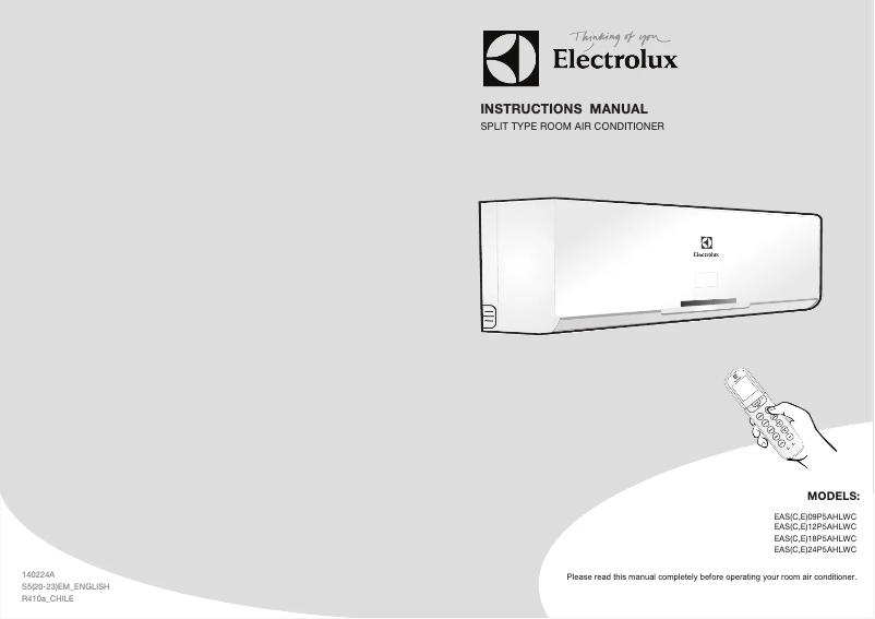 Página 1 del manual Manual de usuario Electrolux EASX24P5AHLW