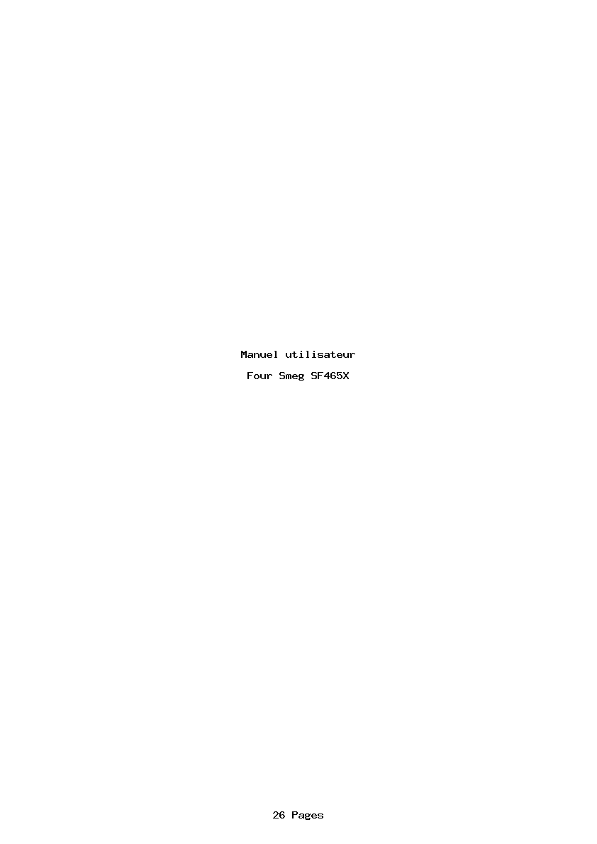 Page 1 de la notice Manuel utilisateur Smeg SF465X