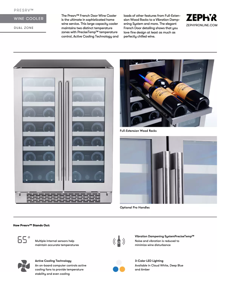 Página 1 del manual Ficha técnica Zephyr PRW24C32BG